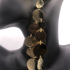 Gold Round Long Chandelier